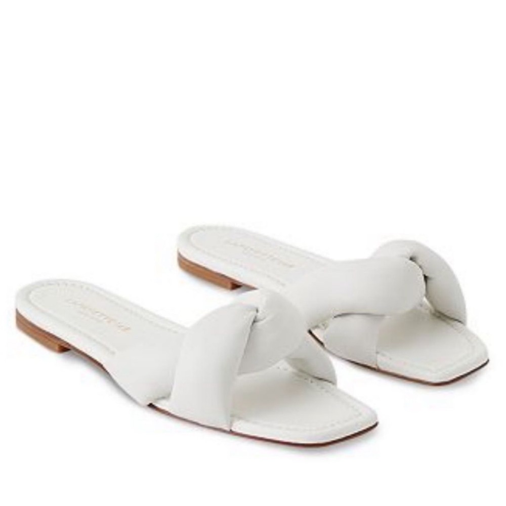NWT Lafayette 148 New York Germaine Leather Knot Sandal, Size 38